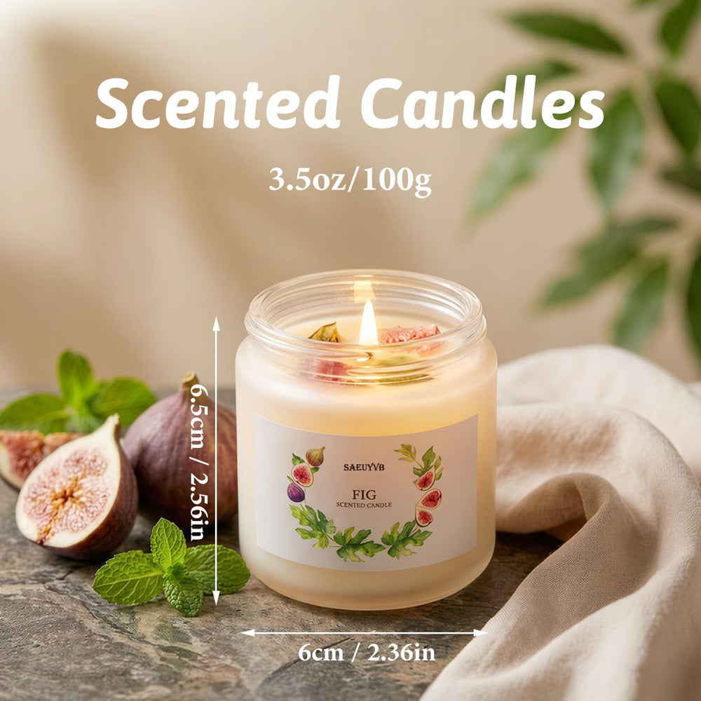 SAEUYVB crystal soy candles closeup showcases dried flowers and crystals for elegant decor.