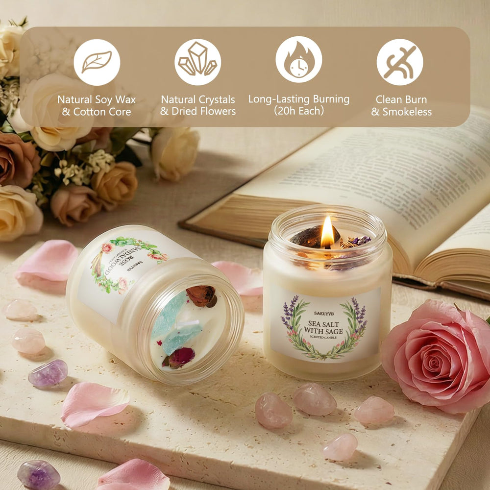 SAEUYVB vanilla candle closeup emphasizes a rich aroma for cozy spaces.