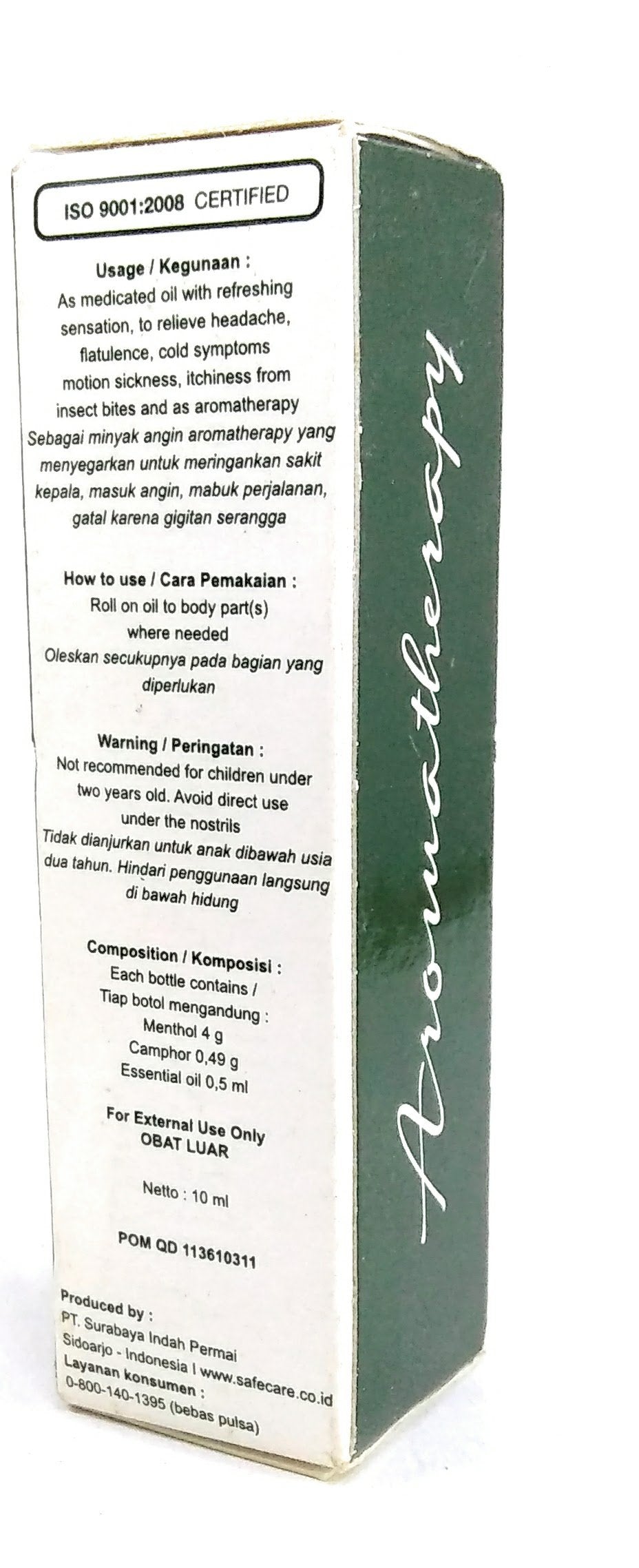 Safe&Care compact 10ml roll-on bottle for on-the-go scent and quick application