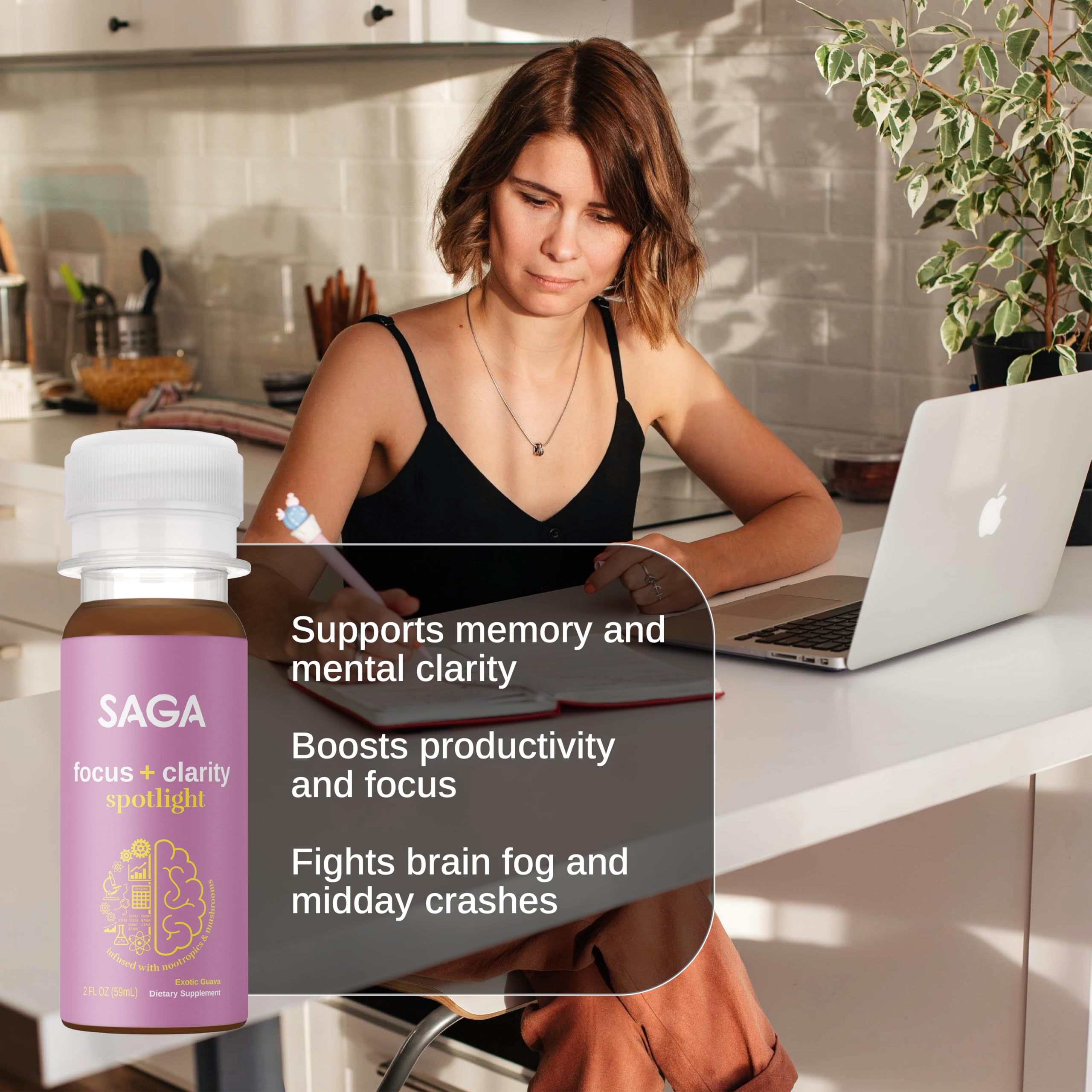 SAGA Spotlight lions mane ingredient supports mental clarity.