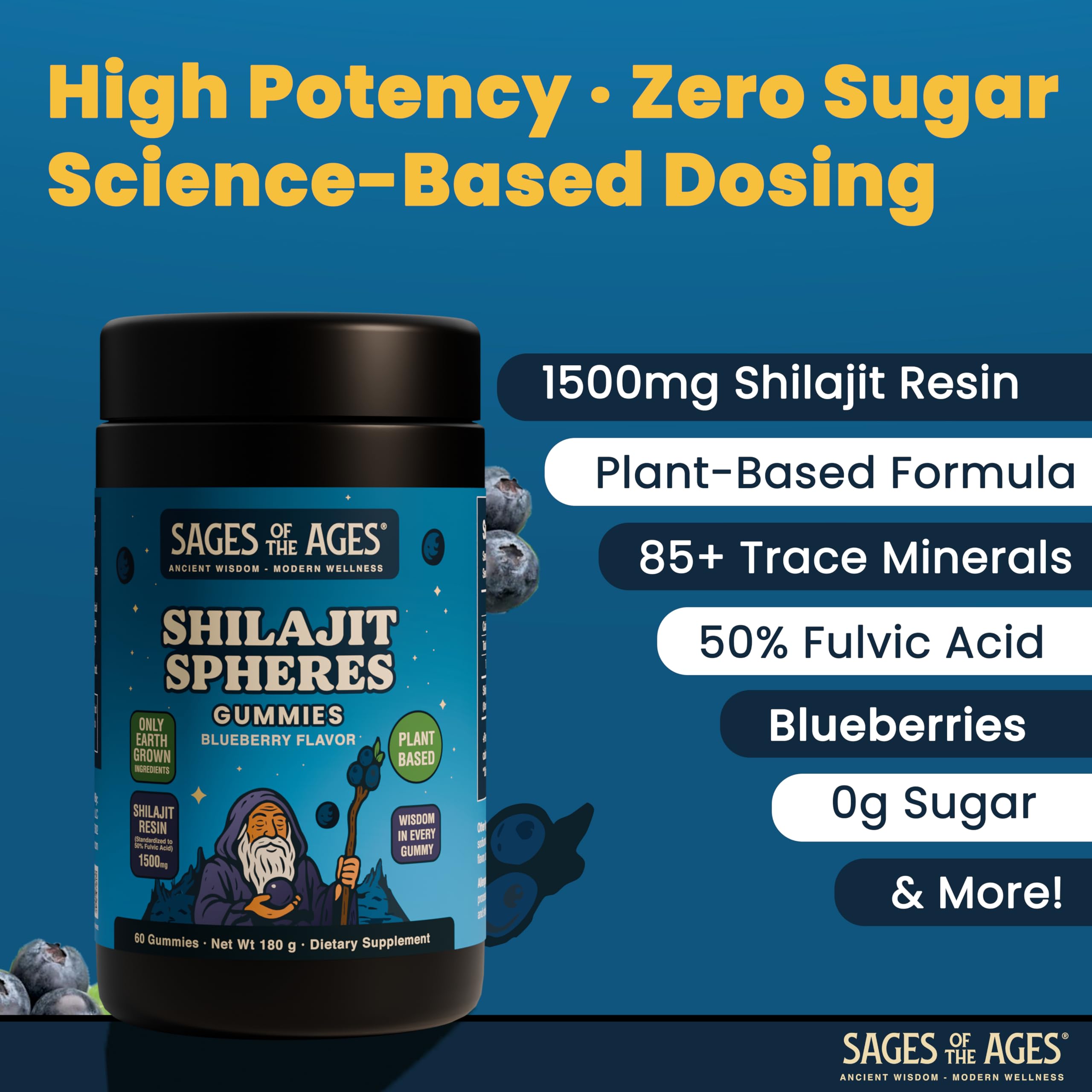 Sages Of The Ages Shilajit Gummies in hand for on-the-go vitality.