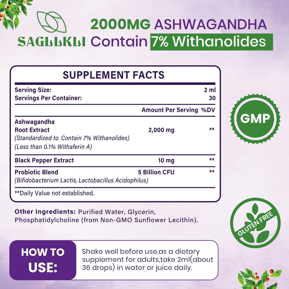 Sagllkli ashwagandha drops dose cup for consistent measurement