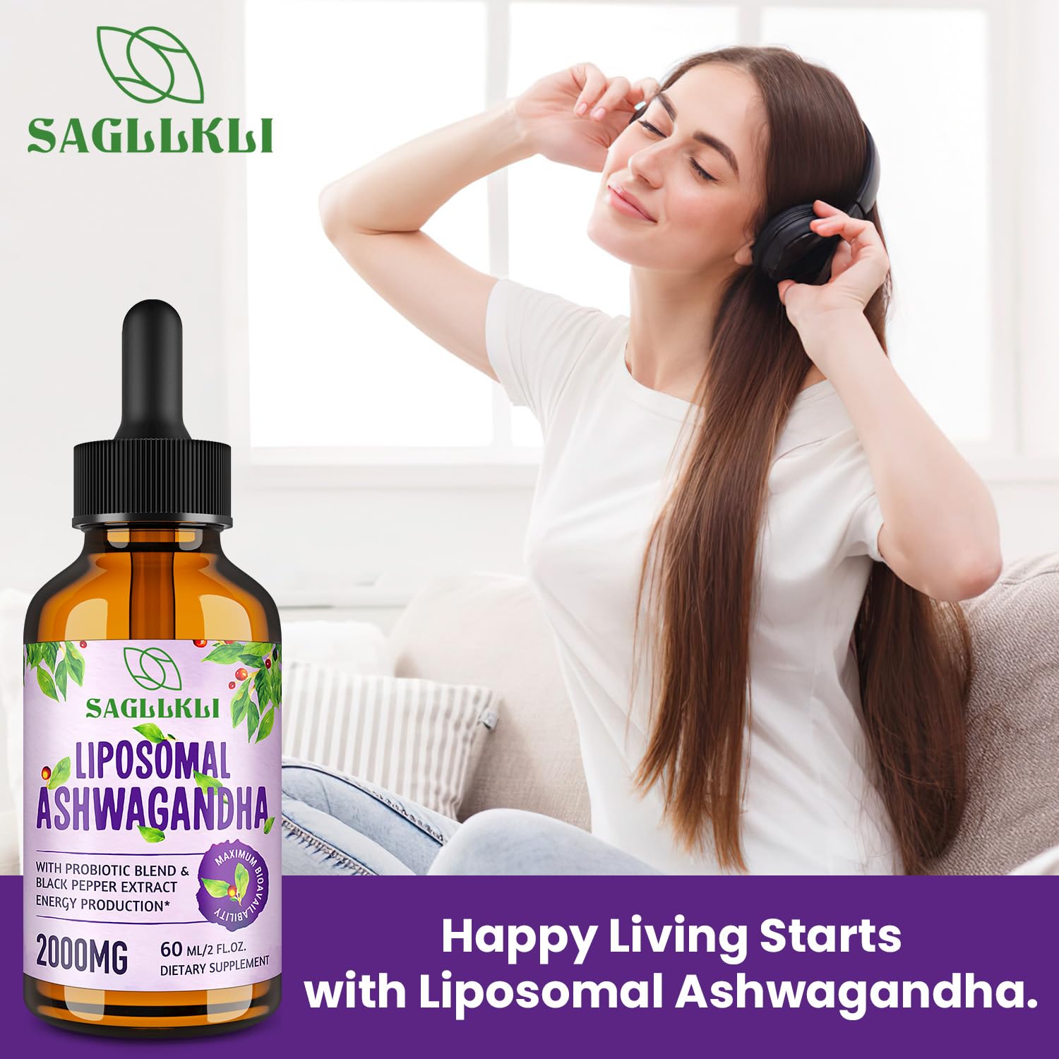 Sagllkli two-pack bottles ready for steady daily energy support