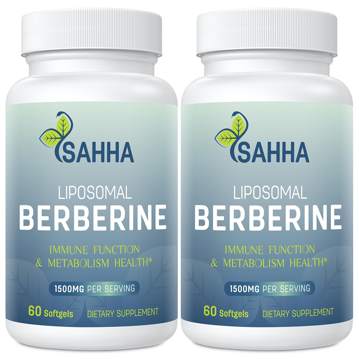Sahha Liposomal Berberine 1500mg bottle front with high bioavailability emphasis
