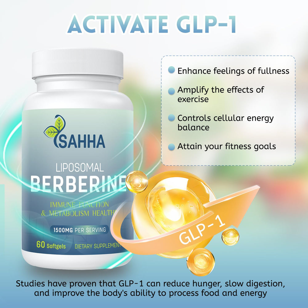 Sahha Liposomal Berberine 1500mg capsules in blister for daily use