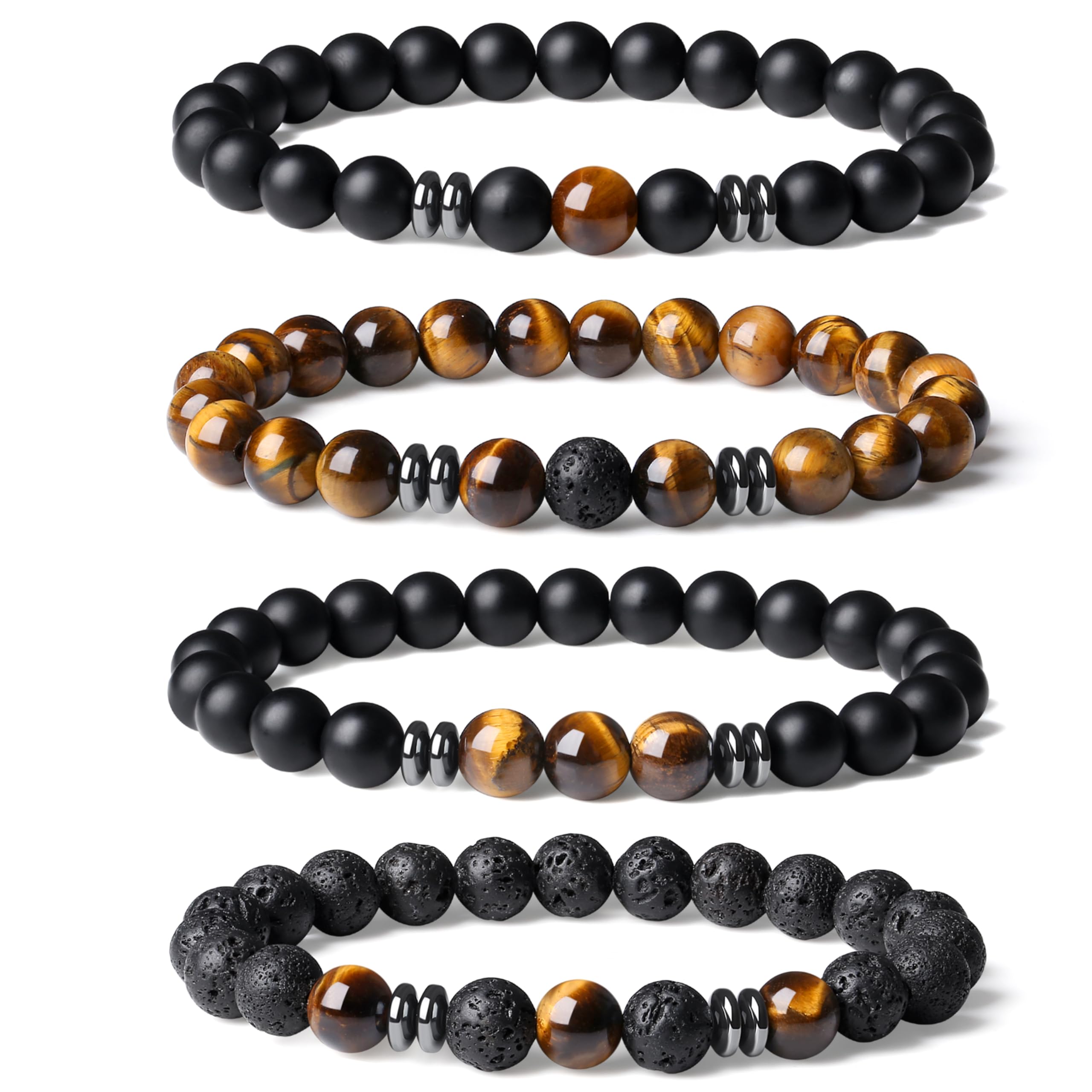 Sahoottie Tigers Eye Bracelet 8mm showing warm polished stones for a polished casual look