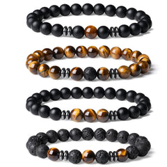 Sahoottie Tigers Eye Bracelet 8mm showing warm polished stones for a polished casual look