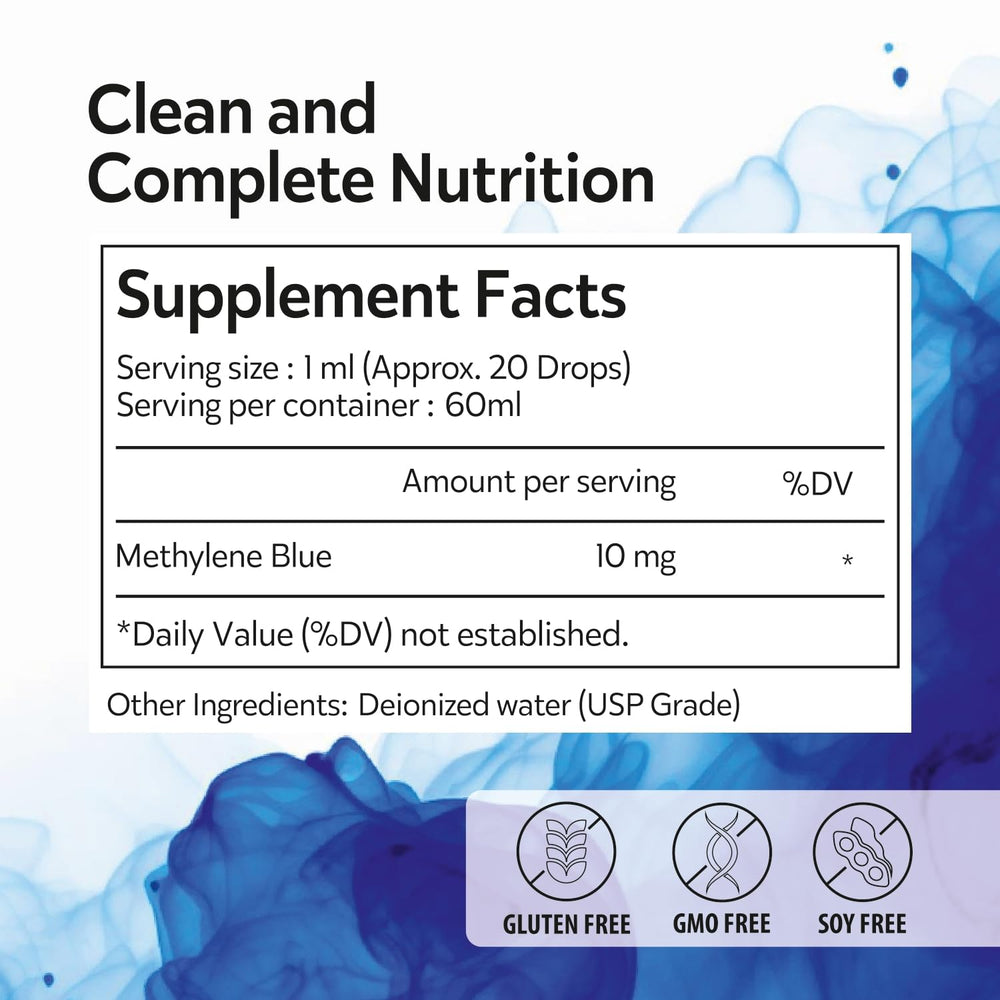 SAINEBIO Methylene Blue dropper enabling precise dosing at home.