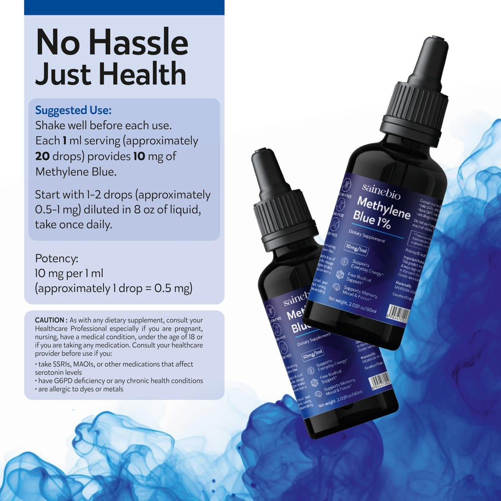SAINEBIO packaging emphasizing clean, GMO-free formulation for daily wellness.