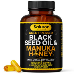 Sakoon Black Seed Oil Capsules bottle for convenient daily wellness support.