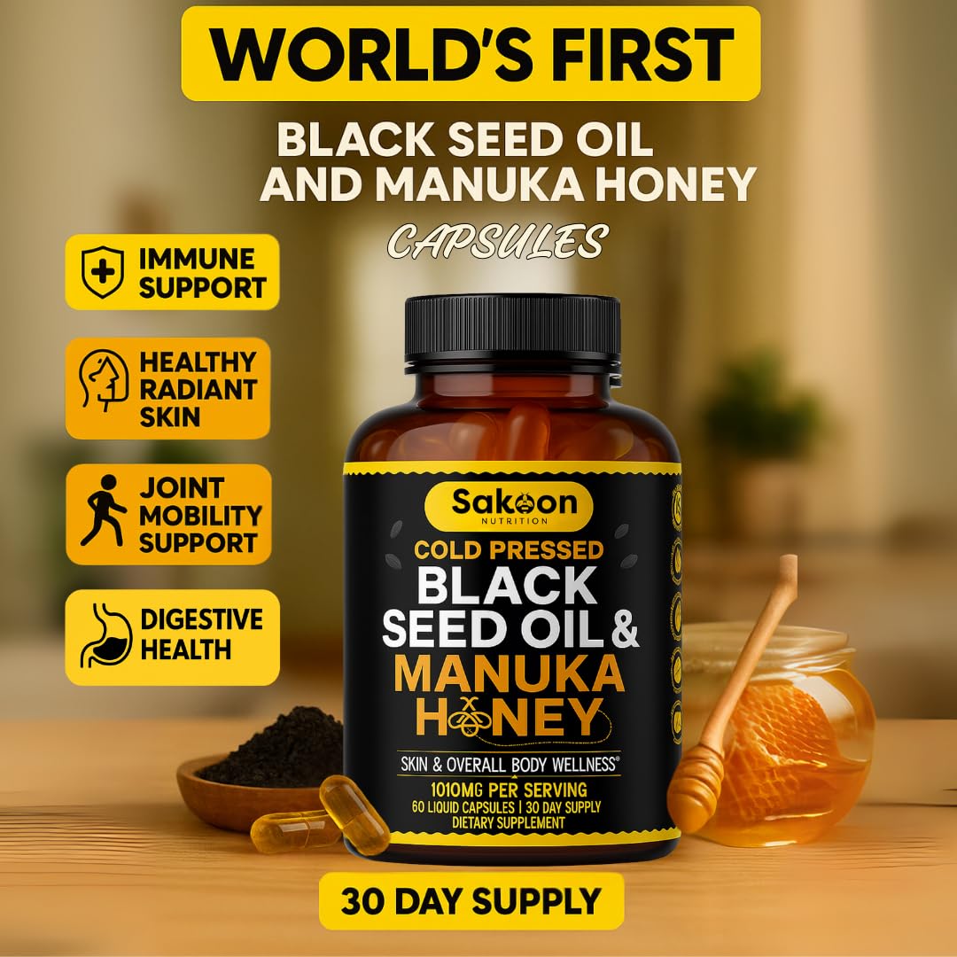 Sakoon Manuka Honey blend emphasized for premium flavor and antioxidant benefits.