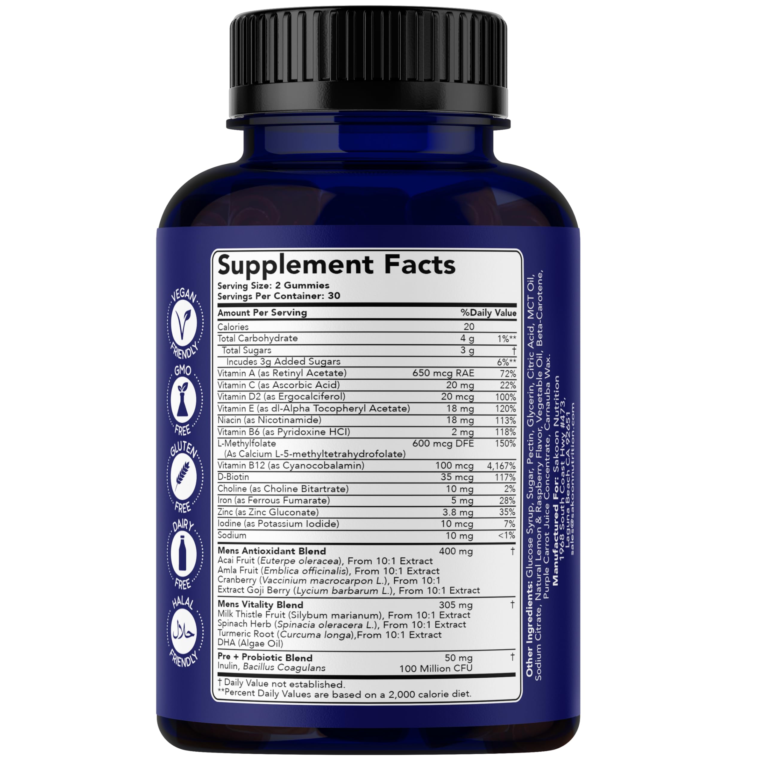 Sakoon Nutrition probiotic blend supporting digestion and immune function