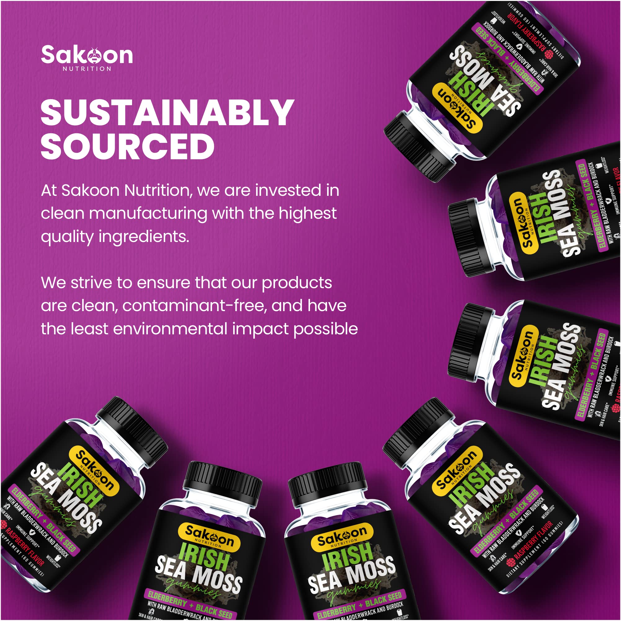 Sakoon Nutrition sea moss gummies sixty-count box for convenient everyday supplementation