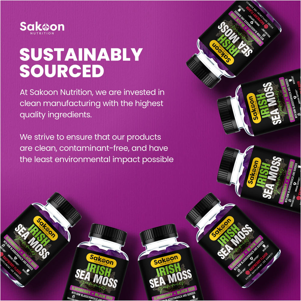Sakoon Nutrition sea moss gummies sixty-count box for convenient everyday supplementation