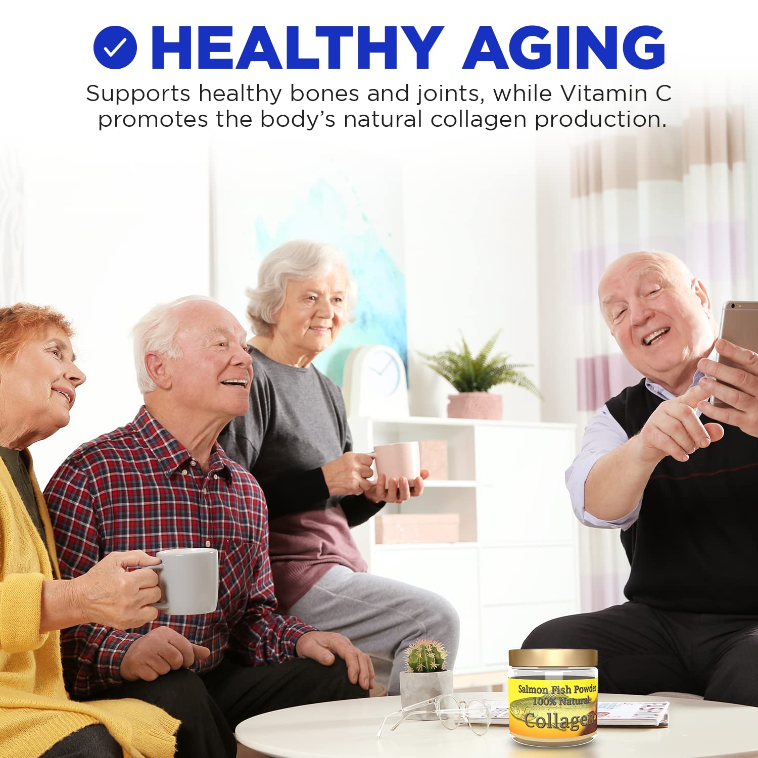 Salcoll Collagen sourced from wild-caught salmon supports overall wellness.