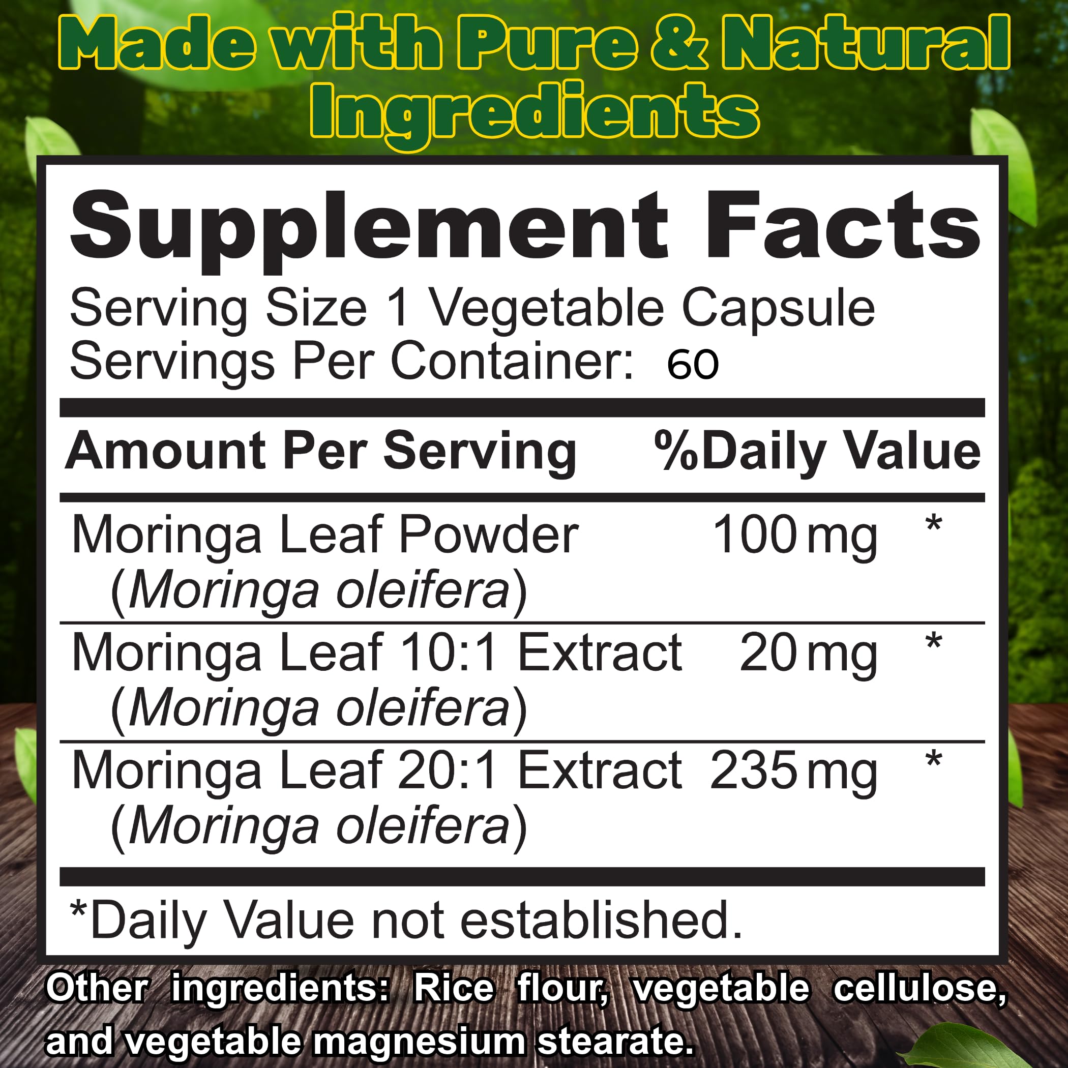 Saleemi Moringa Capsules with 20:1 seed extract for concentrated nourishment