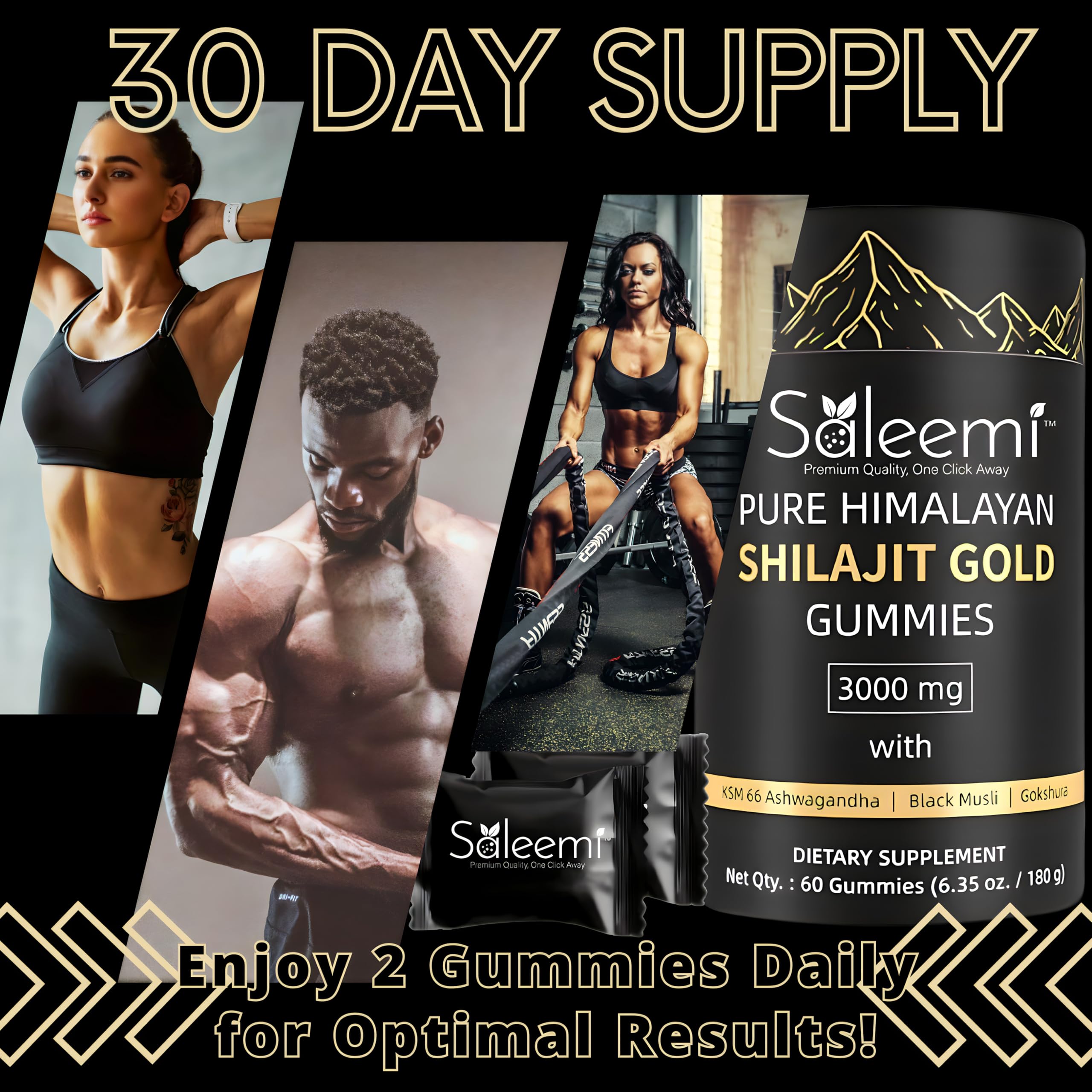 Saleemi Shilajit Gummies vegan non-GMO formula with no added sugar