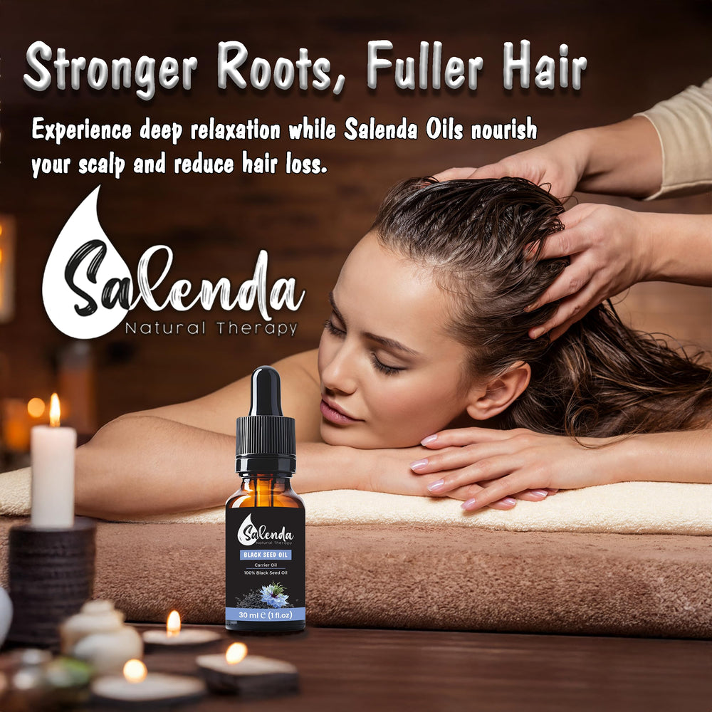 Shelf-ready packaging display of Salenda Black Seed Oil for everyday routine.