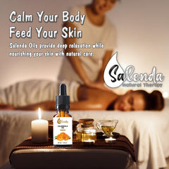 Close-up label of Salenda Calendula Calendula Oil highlighting natural ingredients for daily care
