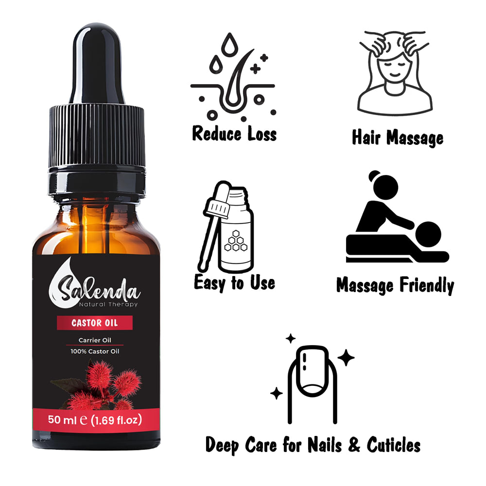 Salenda Castor Oil pour showing easy daily use