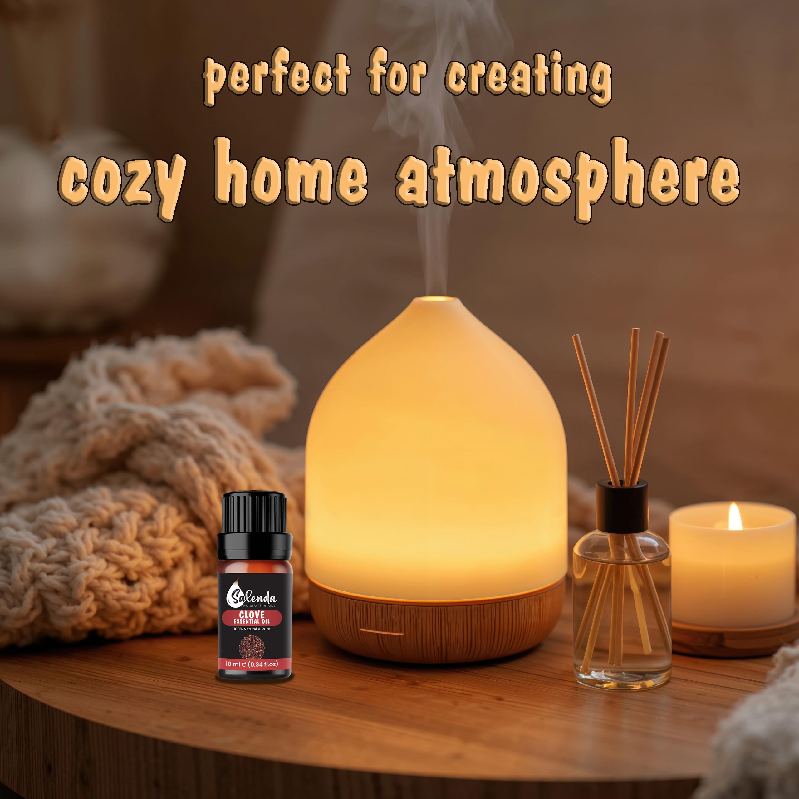 Salenda Clove oil in a cozy living room atmosphere for scenting spaces