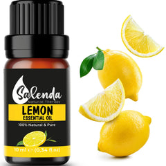 Salenda Lemon Oil bottle with 10 ml of pure citrus for diffusion and refreshing spaces.