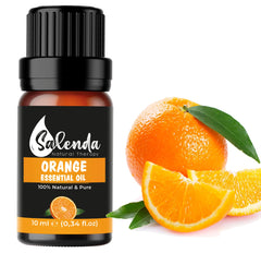 Salenda Orange Essential Oil bottle close-up for pure citrus aroma and quality