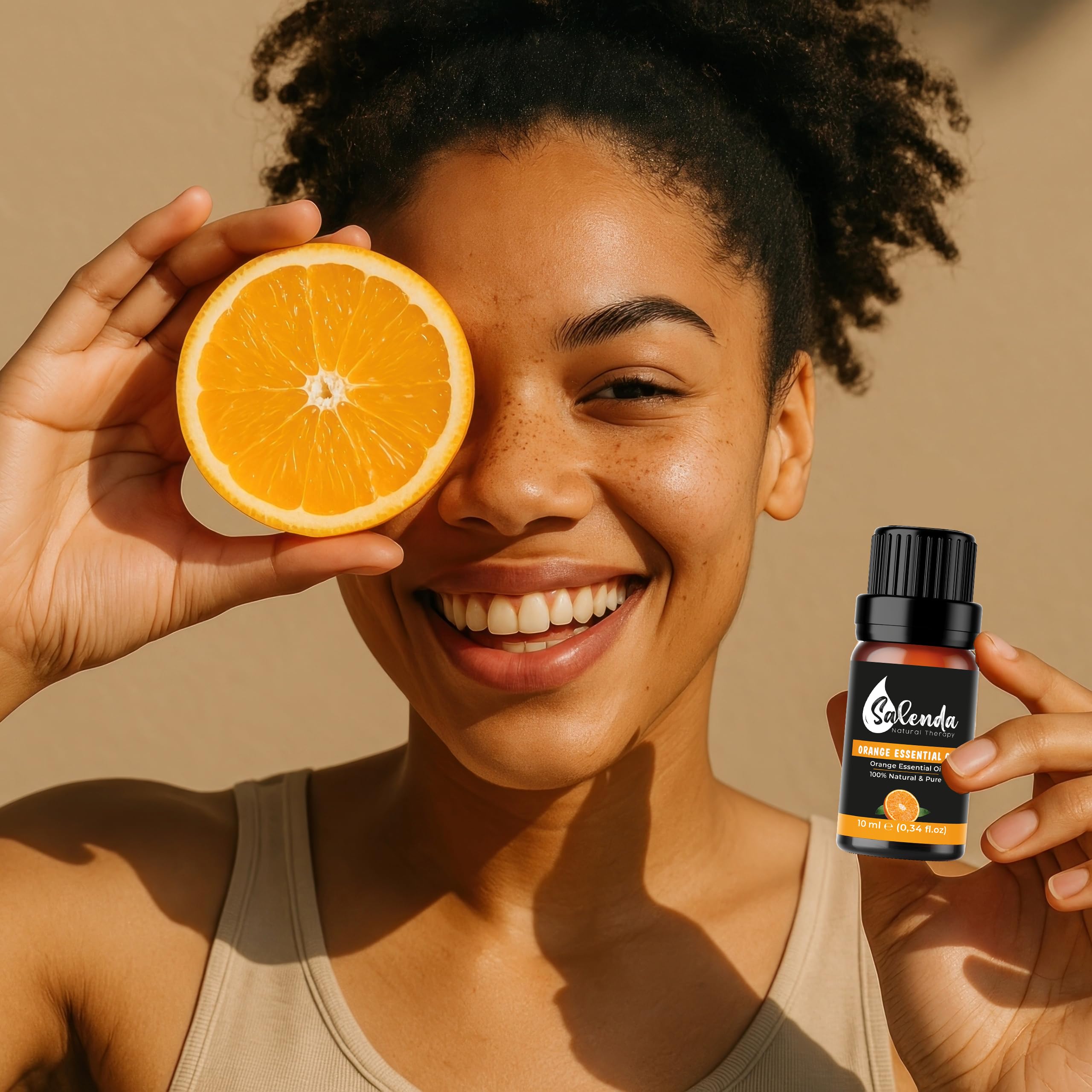 Salenda Orange Essential Oil car diffuser enhancing the commute aroma