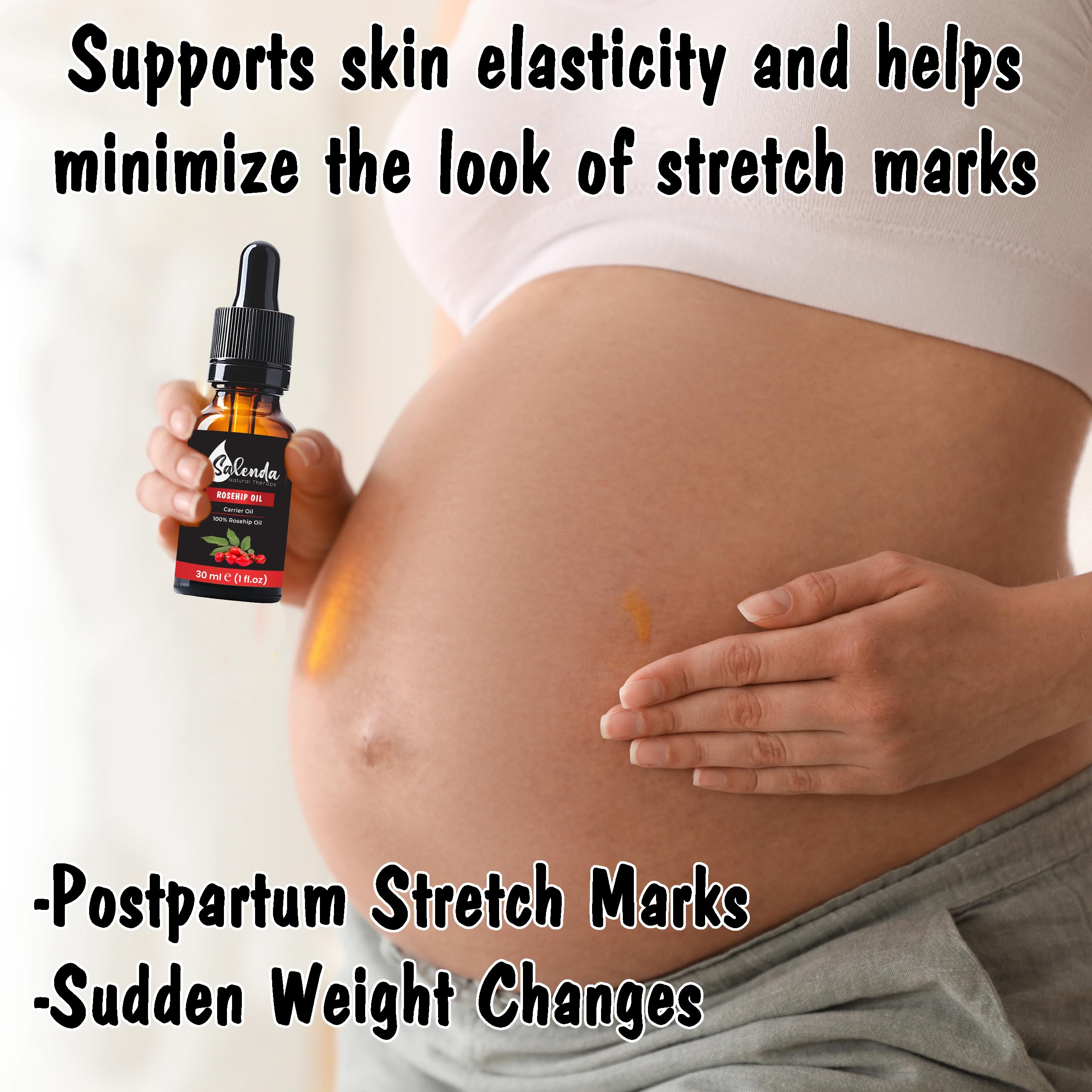 Salenda Rosehip Oil on skin demonstrates lightweight hydration without greasiness