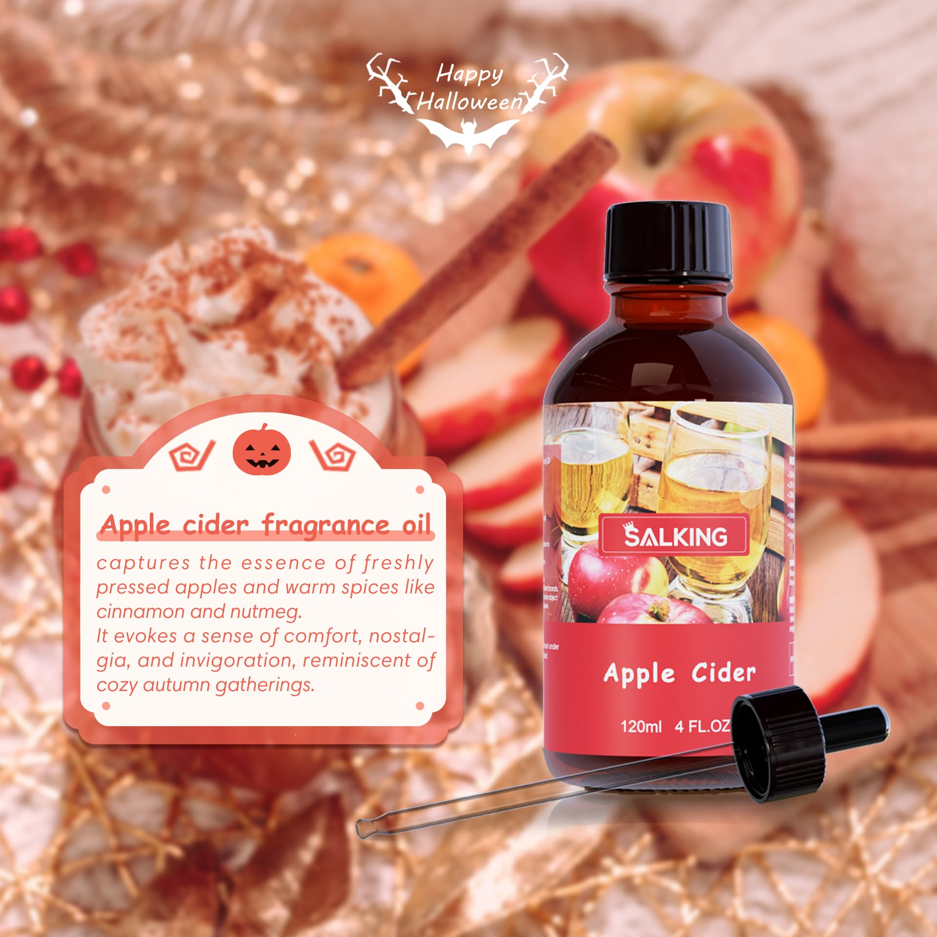 SALKING Apple Cider Fragrance Oil ideal for candle making and home fragrance projects.