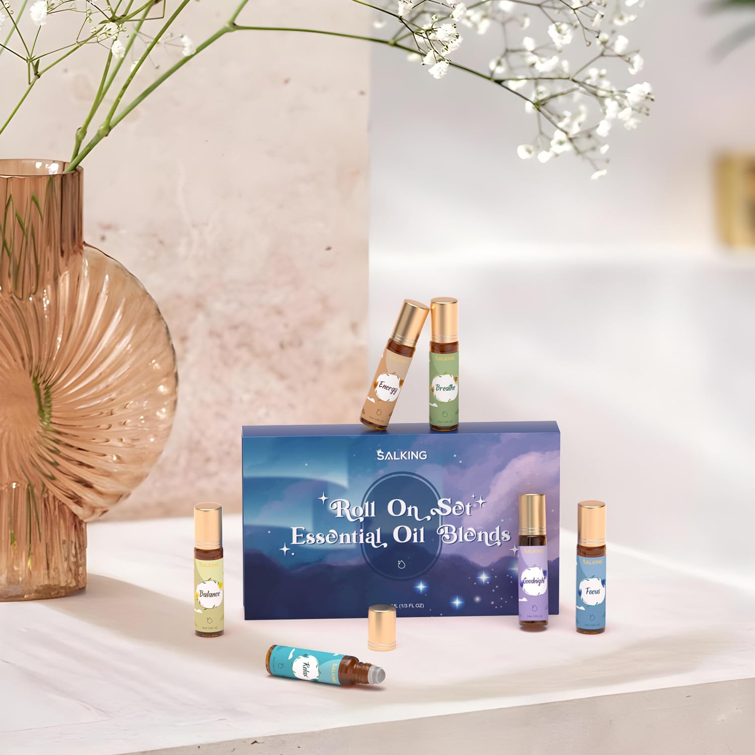 SALKING aromatherapy collection kit supports daily self-care routines and relaxation.
