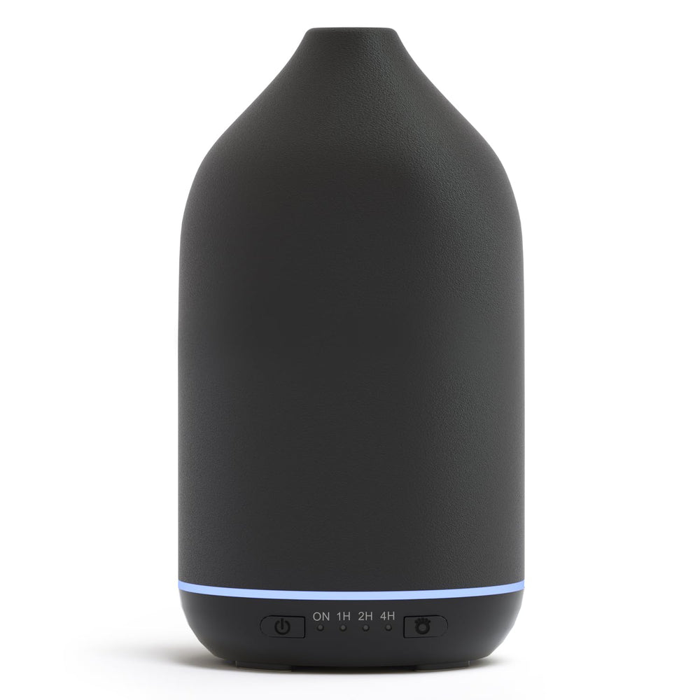 SALKING ceramic diffuser with black textured finish enhances ambiance and scent diffusion.