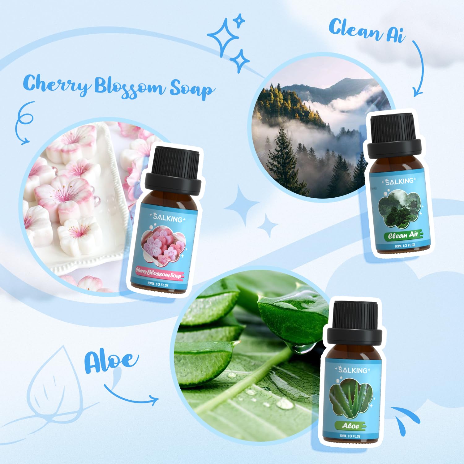SALKING Cherry Blossom Soap diffuser oil bottle enhances DIY soaps and candles