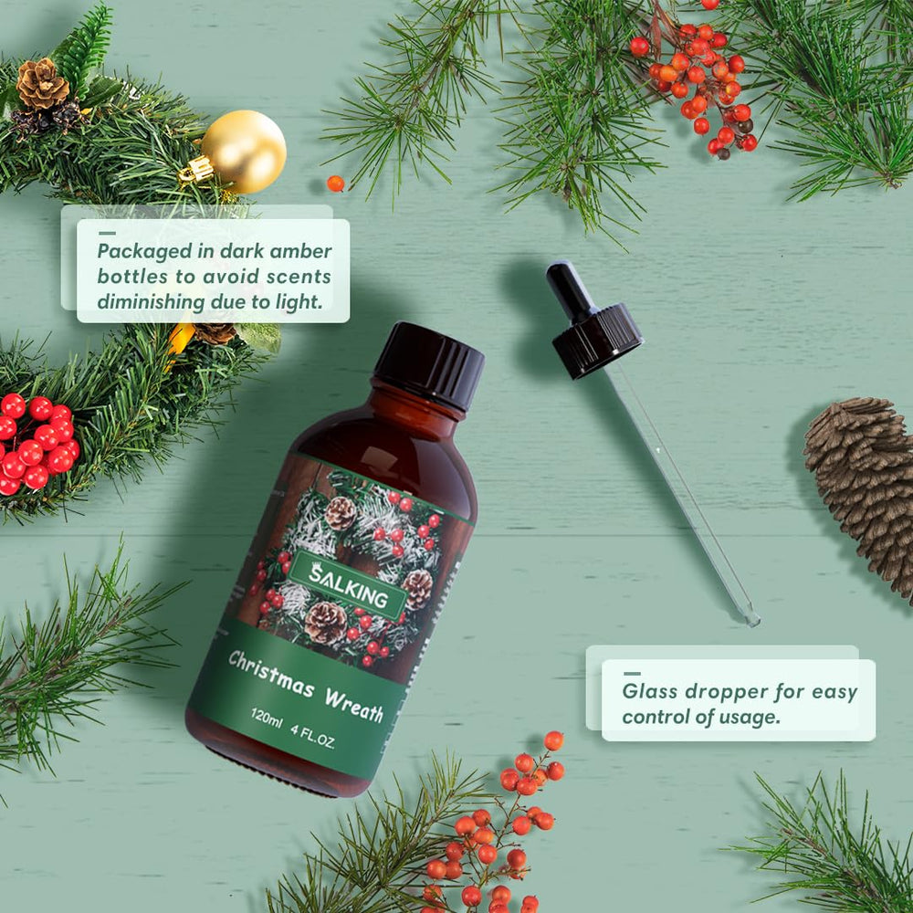 SALKING Christmas Wreath diffuser usage, a pine-scented aroma that enhances cozy gatherings.