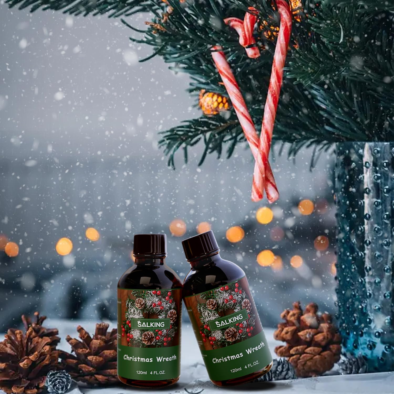 SALKING Christmas Wreath room scent, fill spaces with warm cedar and pine notes.