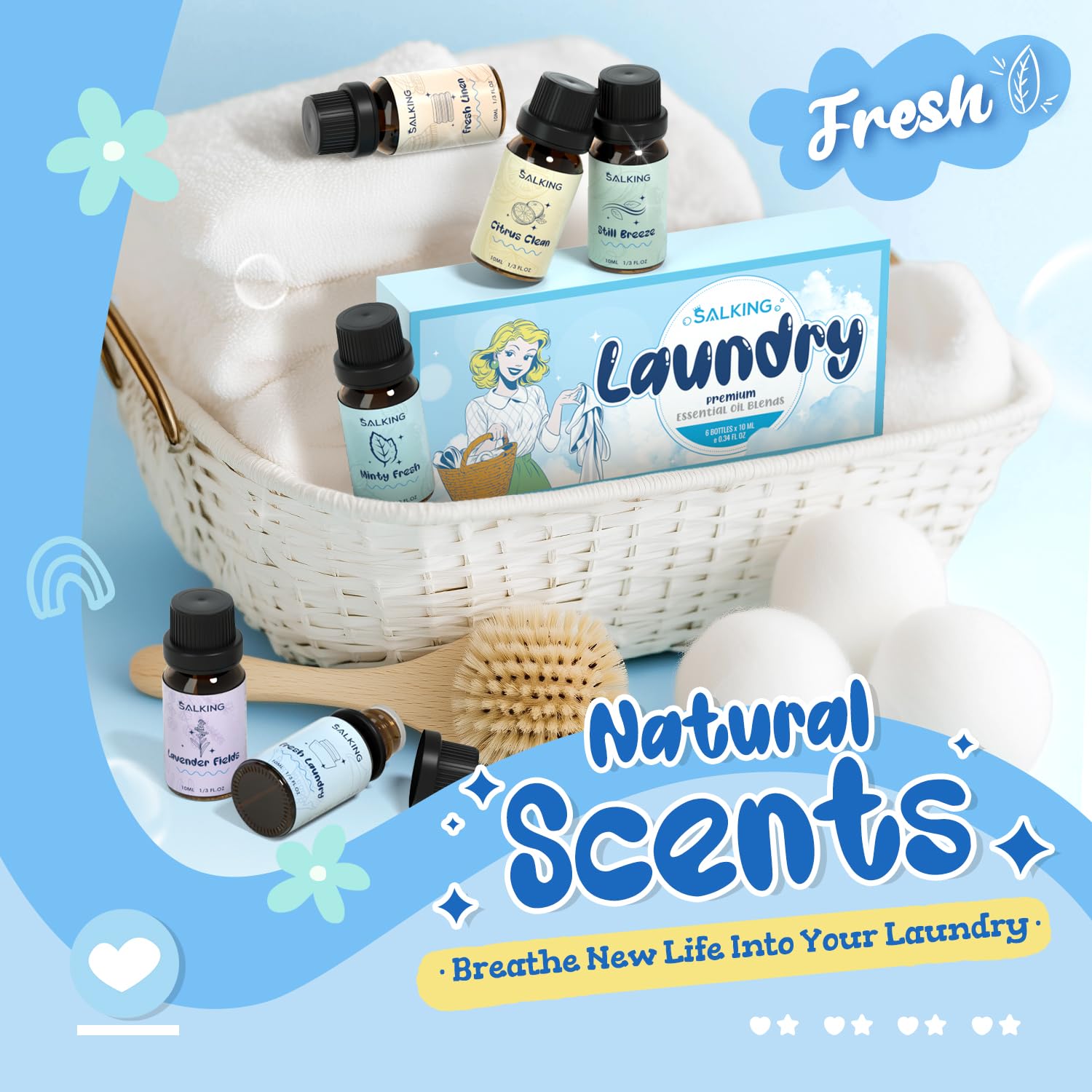SALKING Citrus Clean dryer ball drops highlight bright notes for loads.