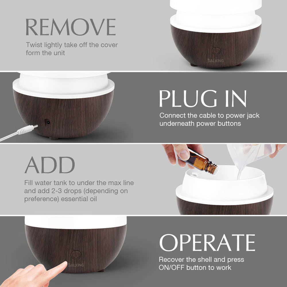 SALKING dark wood grain diffuser blends with decor styles beautifully