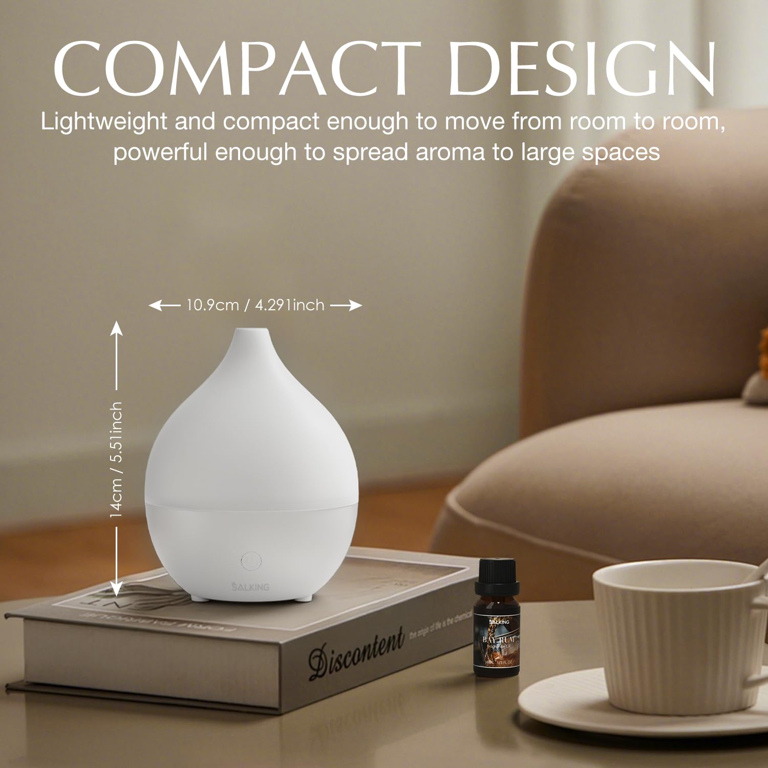 SALKING diffuser on a desk supports small-space aromatherapy at work