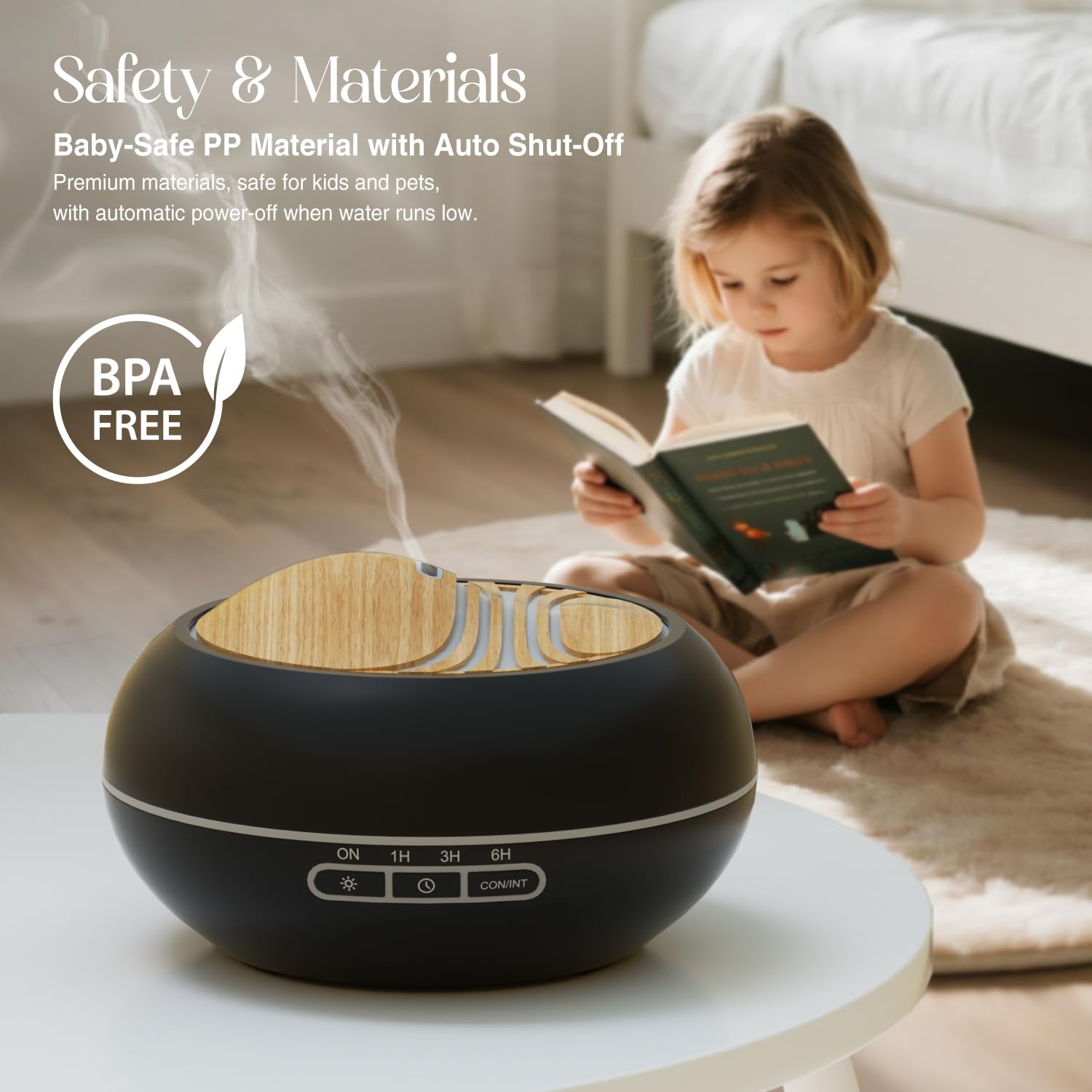 SALKING diffuser 7 LED night light adds ambient glow.