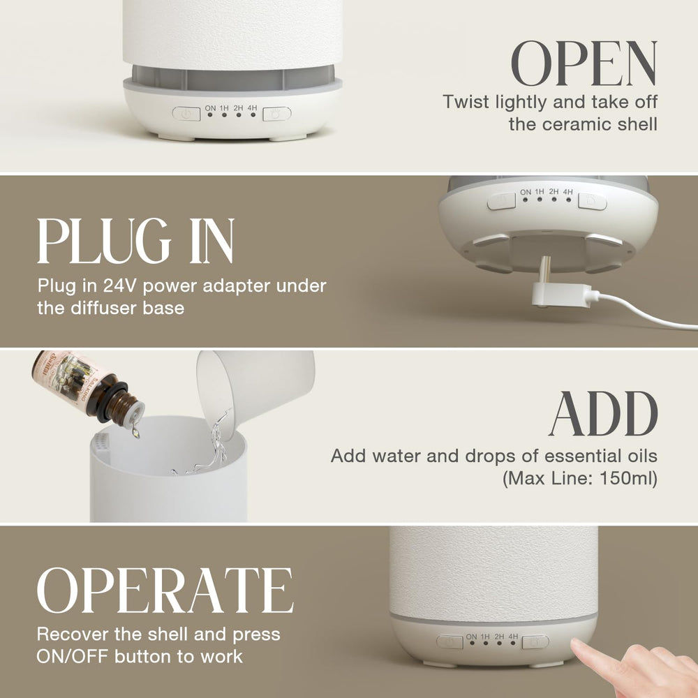 SALKING diffuser 200ml capacity supports hours of aroma without refills.