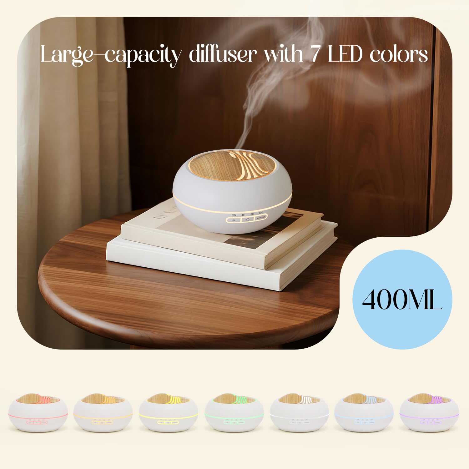 SALKING diffuser mist modes show continuous release for quick room refreshing