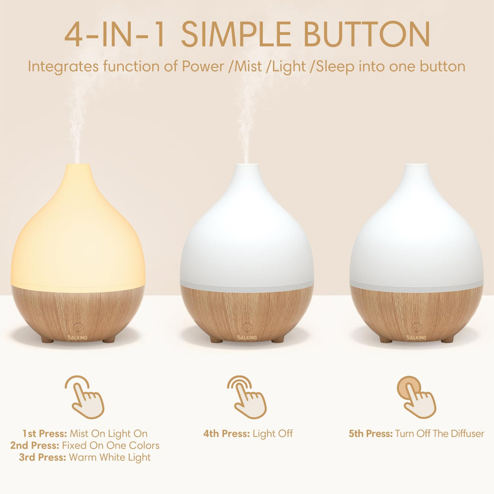 SALKING diffuser with auto shut-off for safe, unattended use.