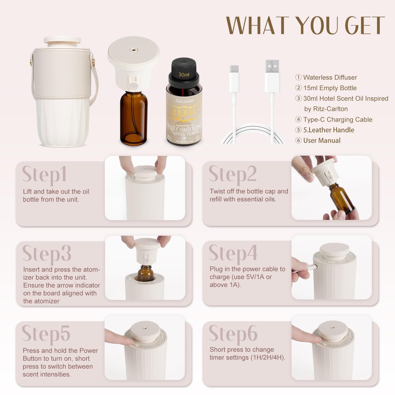 SALKING empty 15 ml refill bottle for easy scent refills.