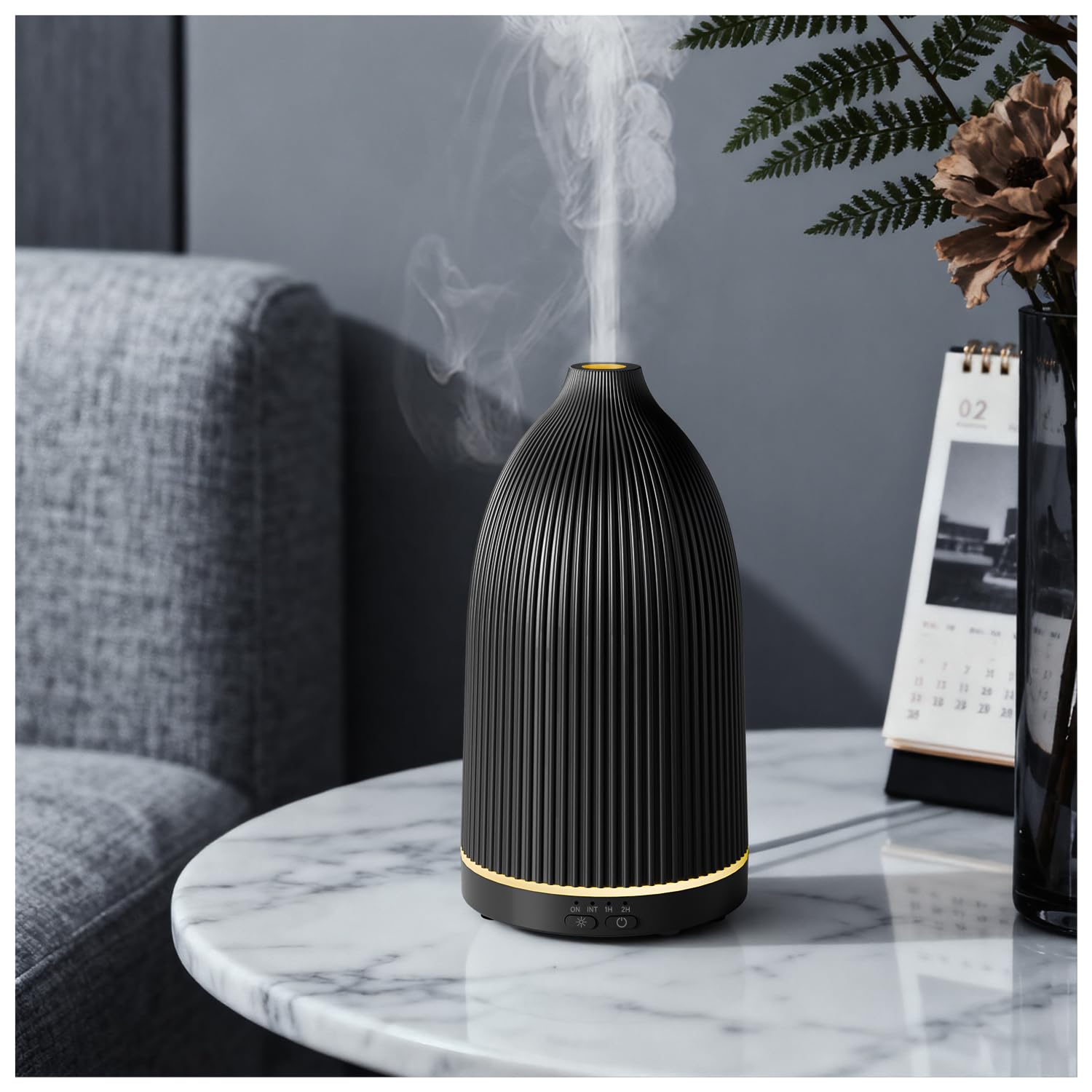 SALKING essential oil diffuser front view showing compact 100 ml capacity for aromatherapy in a small space