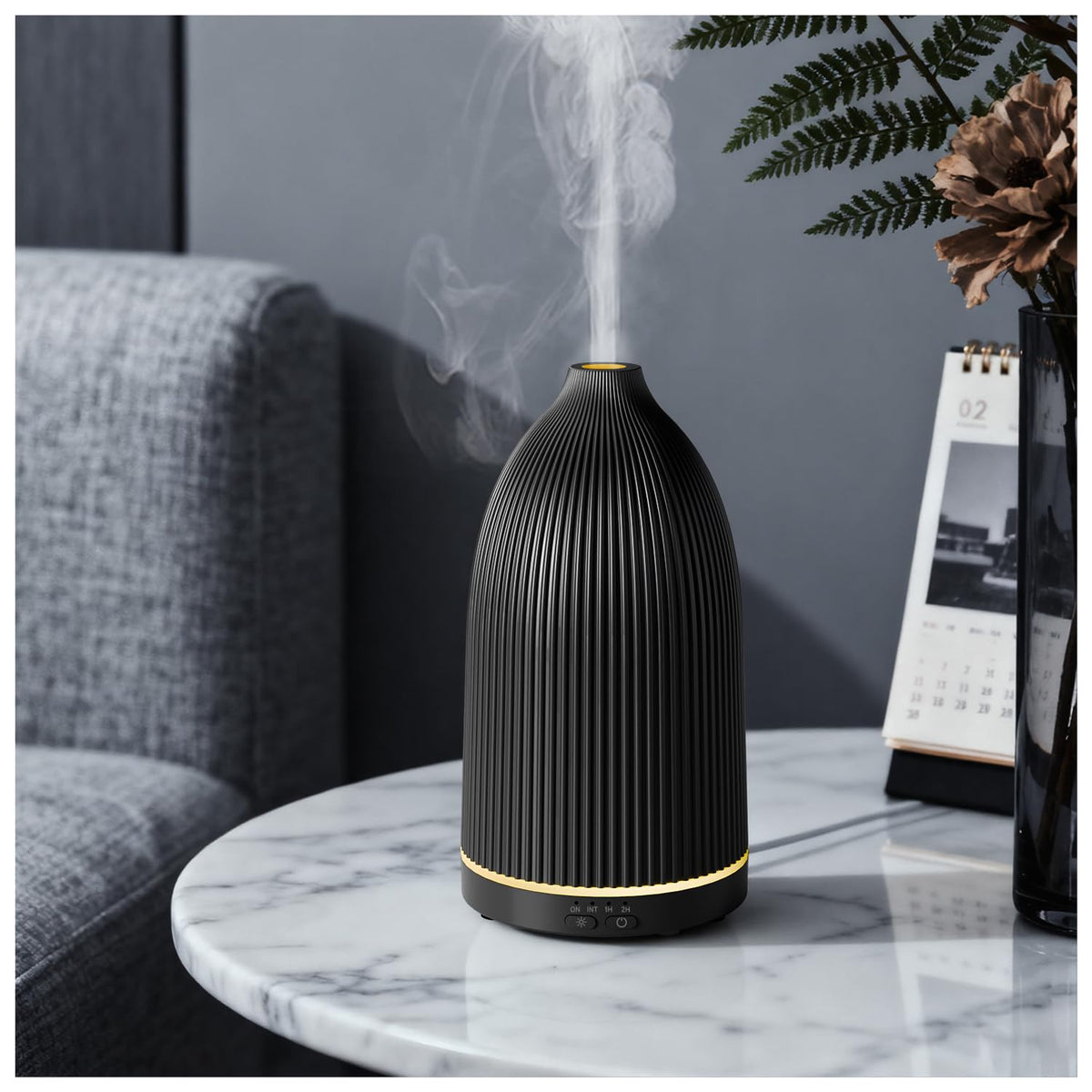 SALKING essential oil diffuser front view showing compact 100 ml capacity for aromatherapy in a small space