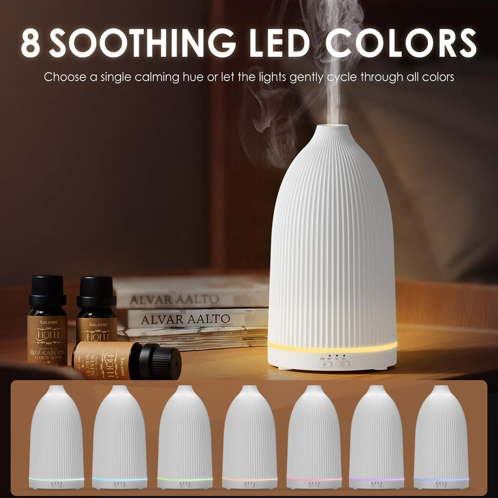 SALKING white diffuser with eight LED colors creates ambient mood lighting.