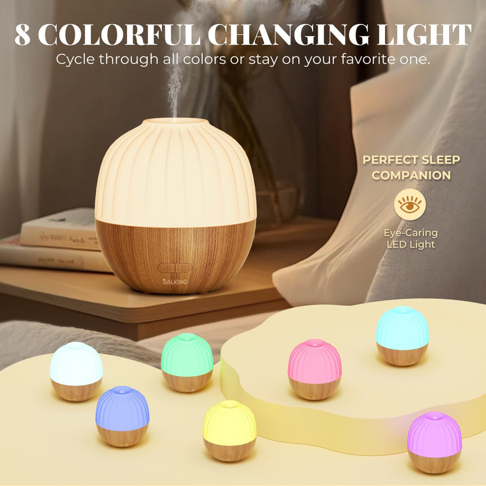 SALKING Essential Oil Diffuser shows eight-color LED ambient lighting