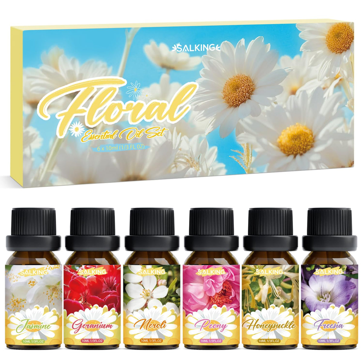 SALKING jasmine bottle in amber glass for diffuser aroma.