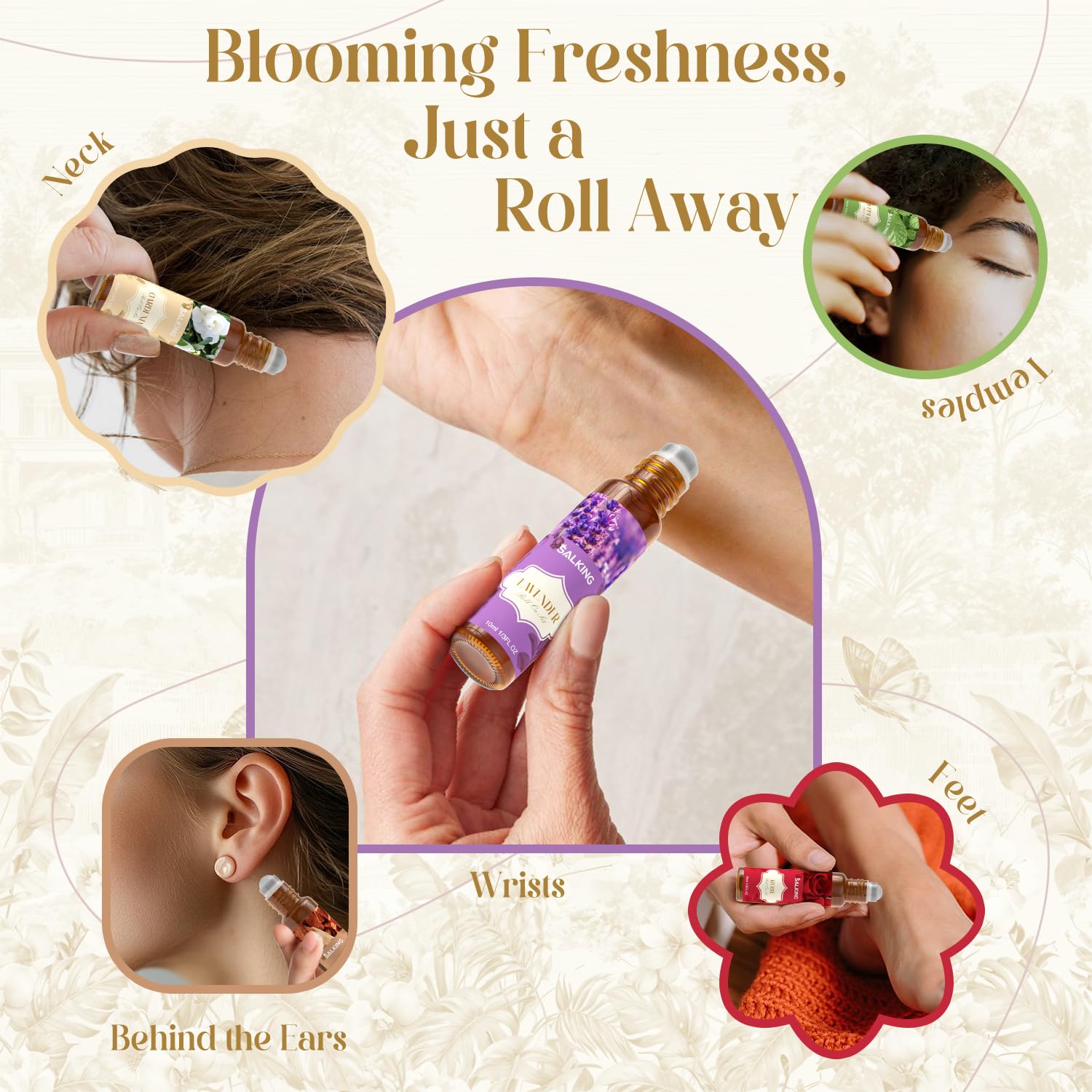 SALKING Essential Oils Roll-On Set – collection packaging ideal for travel and gifting.