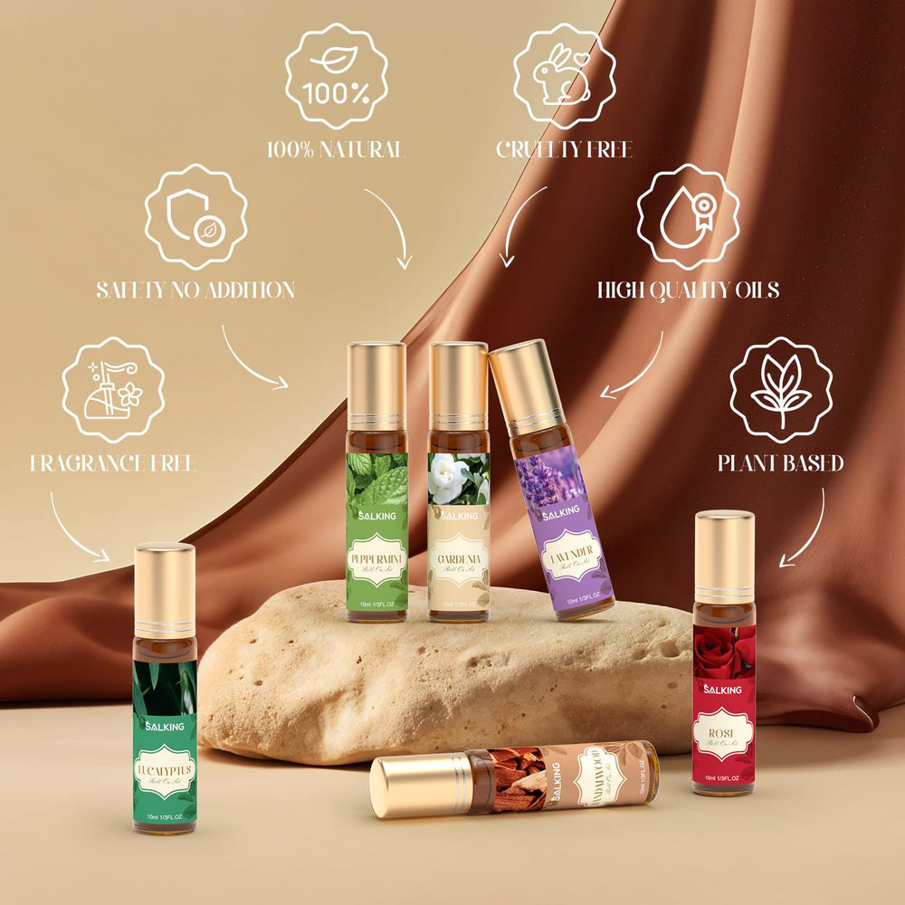 SALKING Essential Oils Roll-On Set – rose for mood lift and floral fragrance.